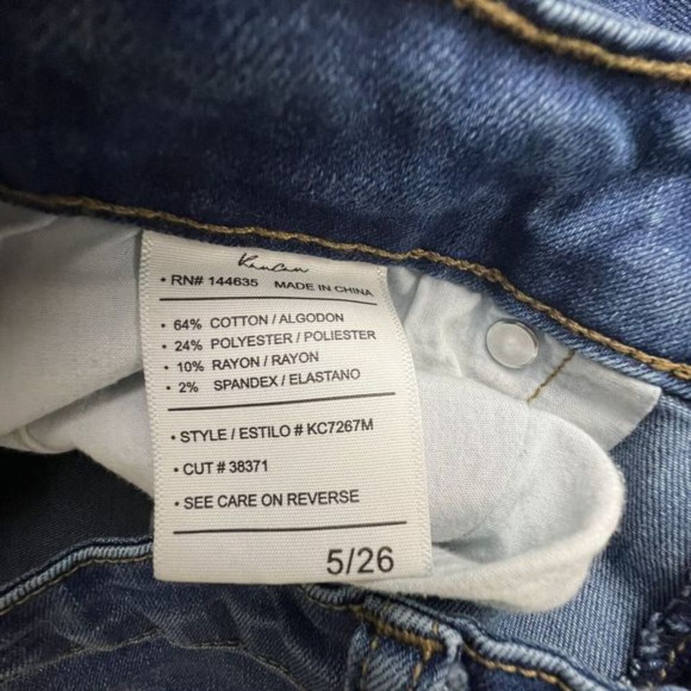 KanCan Womens Medium Wash Mid Rise Distressed Raw Hem Stretch Skinny‎ Jeans 26 - Picture 8 of 8